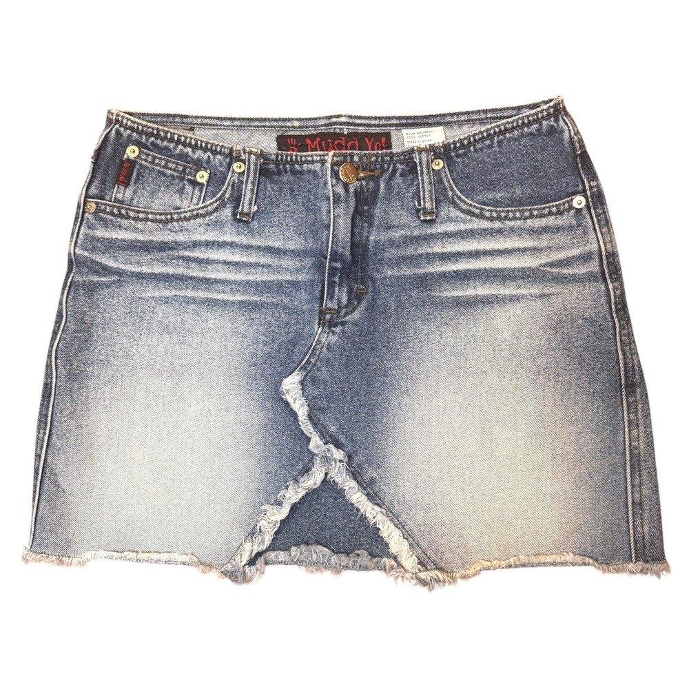 Mudd Denim Mini Skirt Jrs Sz 9 29x14 Low Rise Y2K 2000s Vintage Gen Z Aesthetic‎